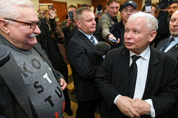 Lech Wałęsa i Jarosław Kaczyński