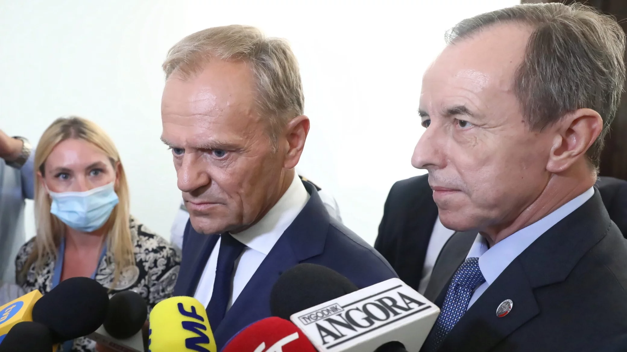 Lider PO Donald Tusk i marszałek Senatu Tomasz Grodzki