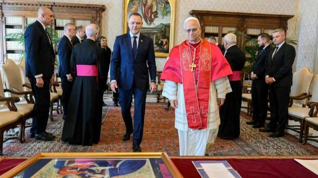 Karol Nawrocki na audiencji u Leona XIV