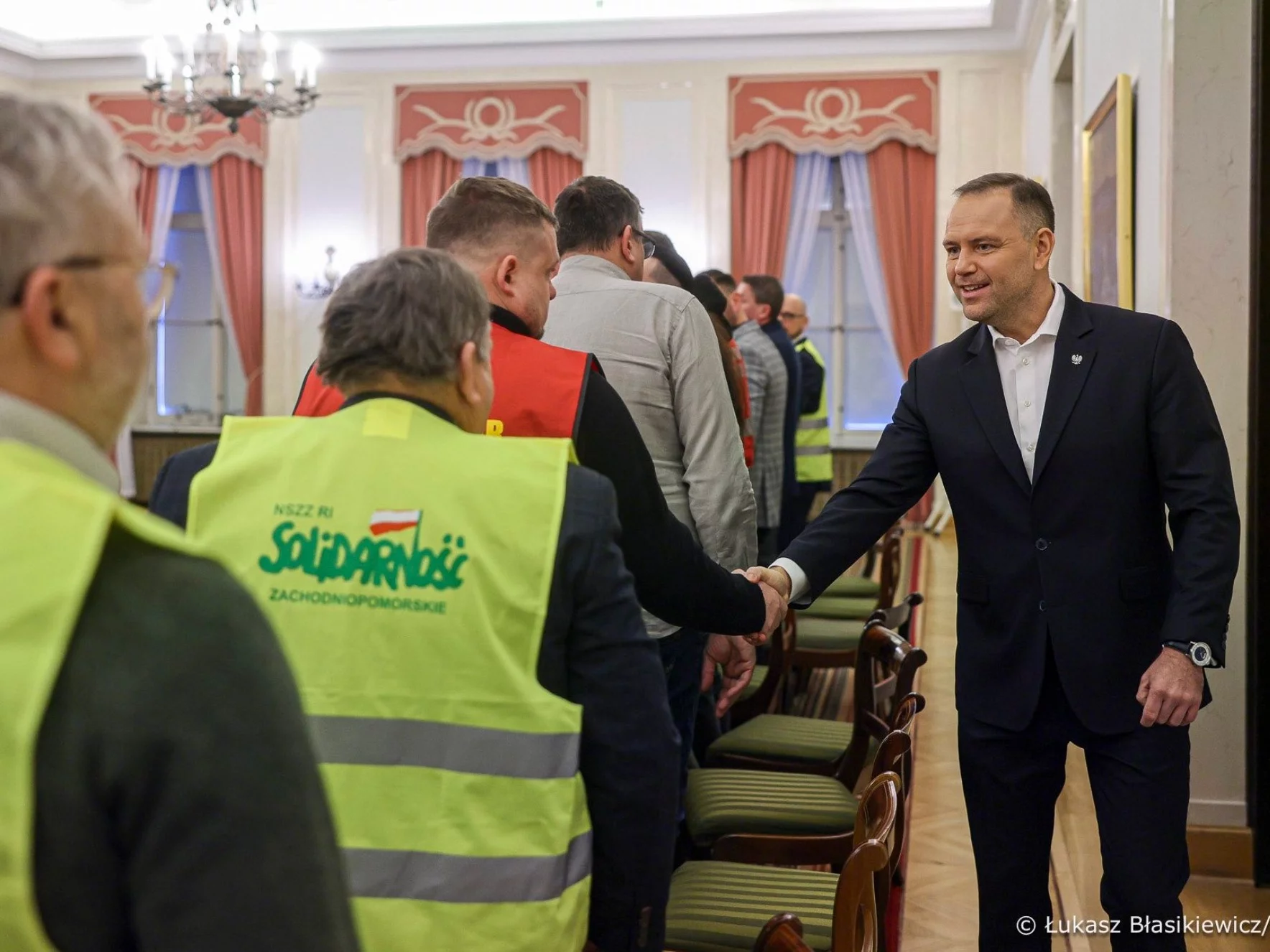 Prezydent Karol Nawrocki podczas spotkania z rolnikami w Pałacu Prezydenckim