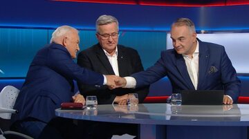 Leszek Miller, Bronisław Komorowski i Waldemar Pawlak w telewizji Polsat News