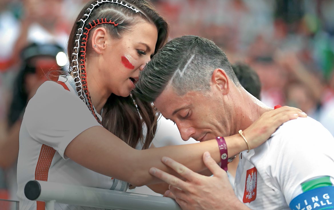 Robert Lewandowski z żoną Anną