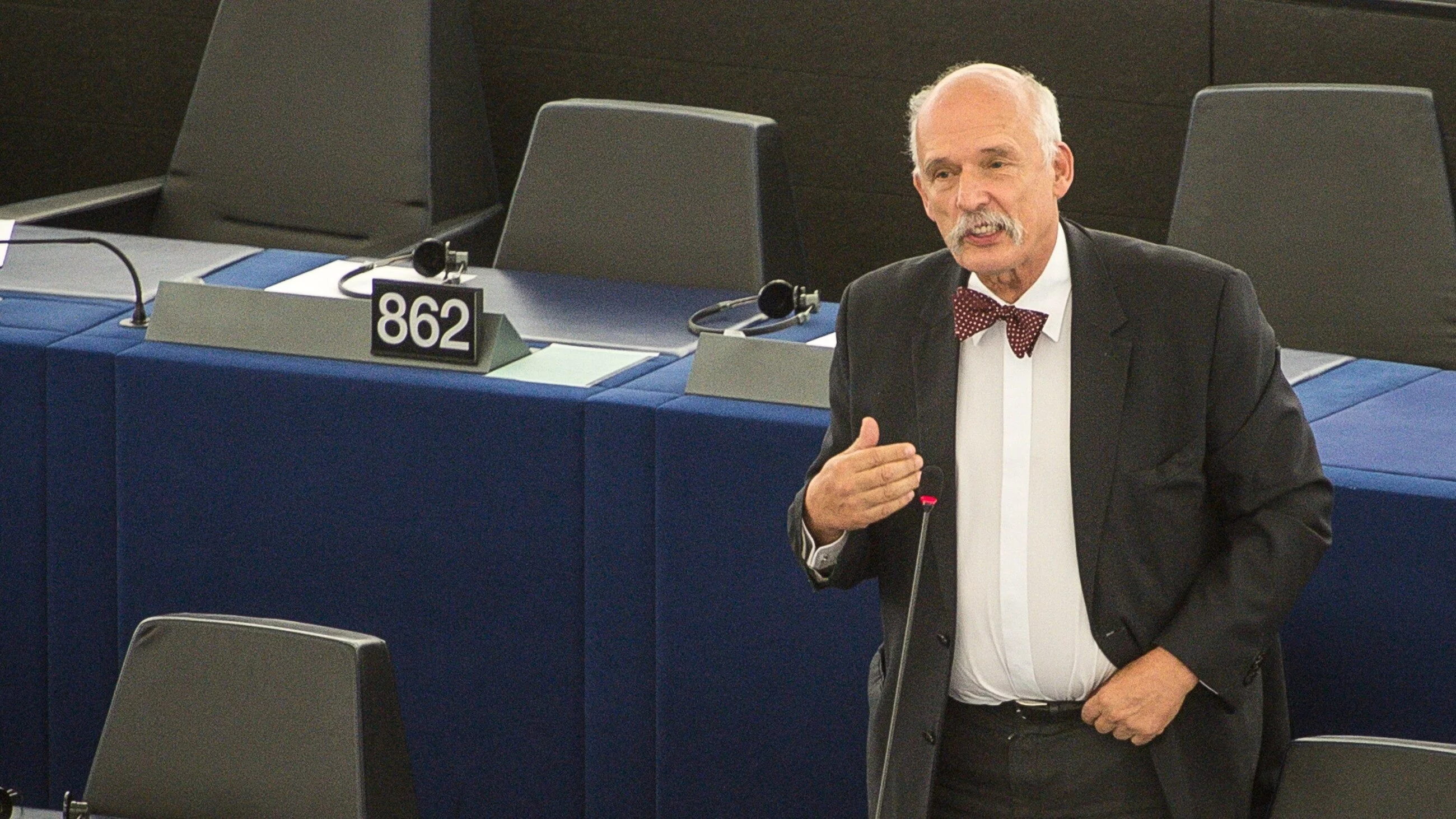 FRANCJA STRASBURG. Janusz Korwin-Mikke w Parlamencie Europejskim