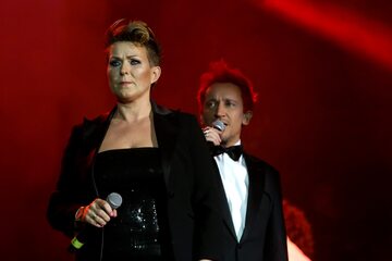 Lider grupy "Ich Troje" Michał Wiśniewski i Justyna Majkowska