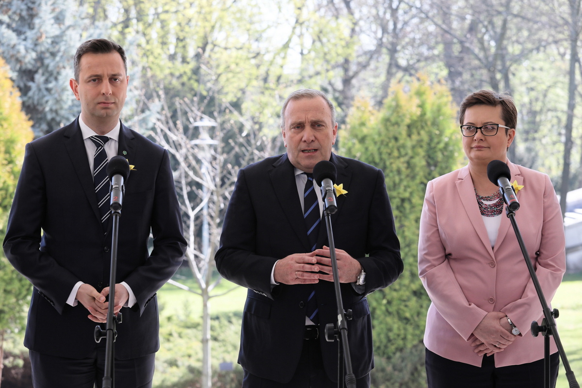 Prezes PSL Władysław Kosiniak-Kamysz, przewodniczący PO Grzegorz Schetyna, przewodnicząca partii Nowoczesna Katarzyna Lubnauer