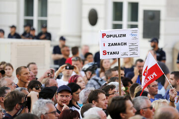 Lipiec 2017 r., Warszawa. Protest przeciwko reformie sądownictwa