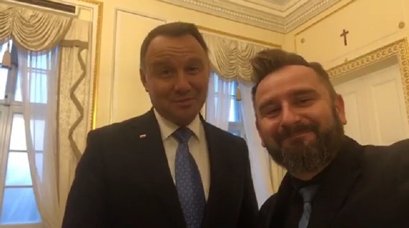 Prezydent Andrzej Duda i Piotr Liroy-Marzec