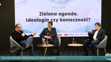 Łukasz Warzecha, Marcin Roszkowski, Karol Gac na debacie "Zielona Agenda. Ideologia czy konieczność?"