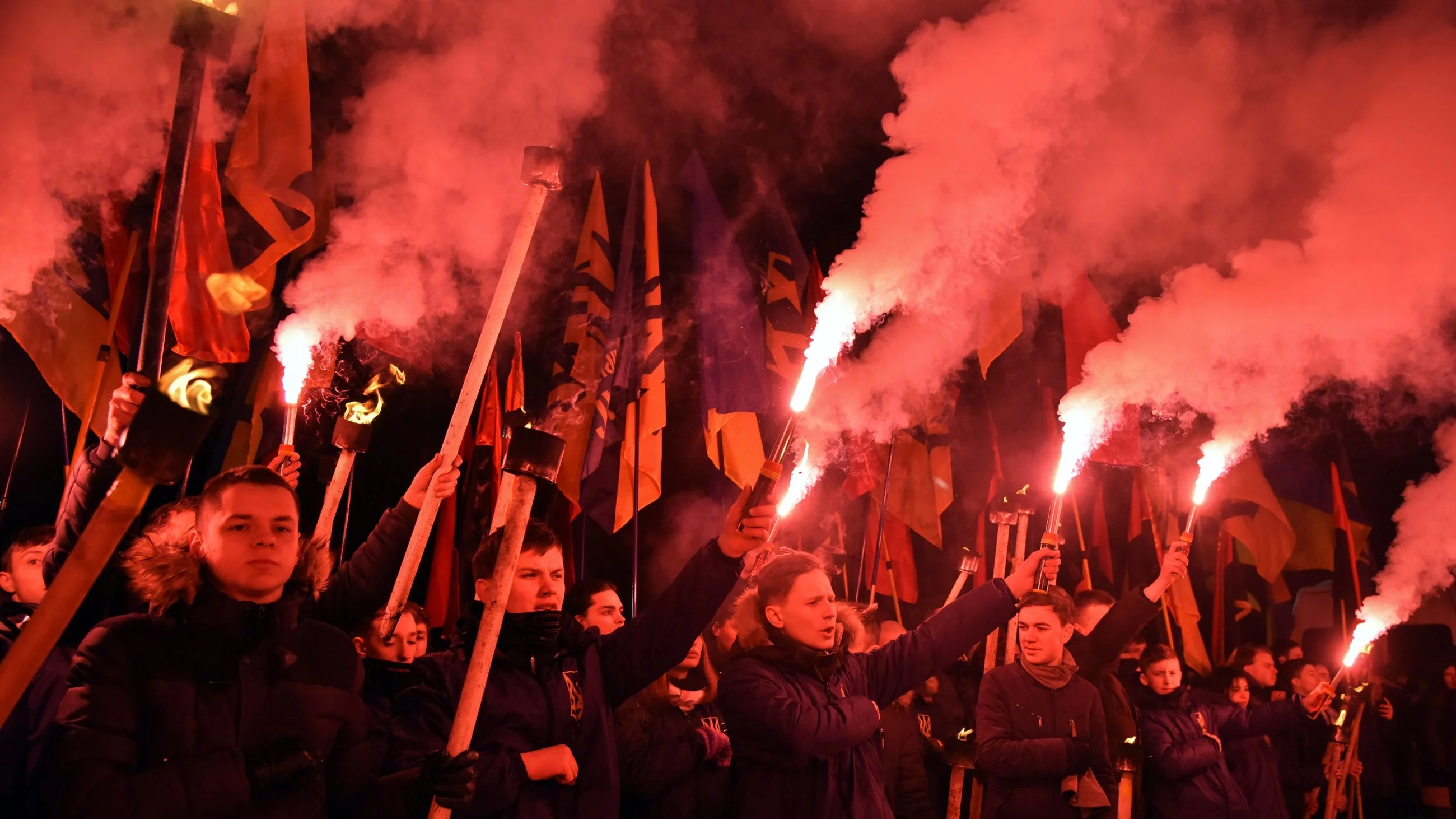 Antypolski marsz ku czci Romana Szuchewycza we Lwowie