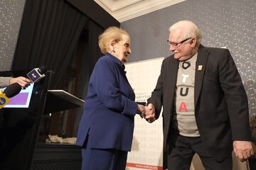 Madeleine Albright i Lech Wałęsa