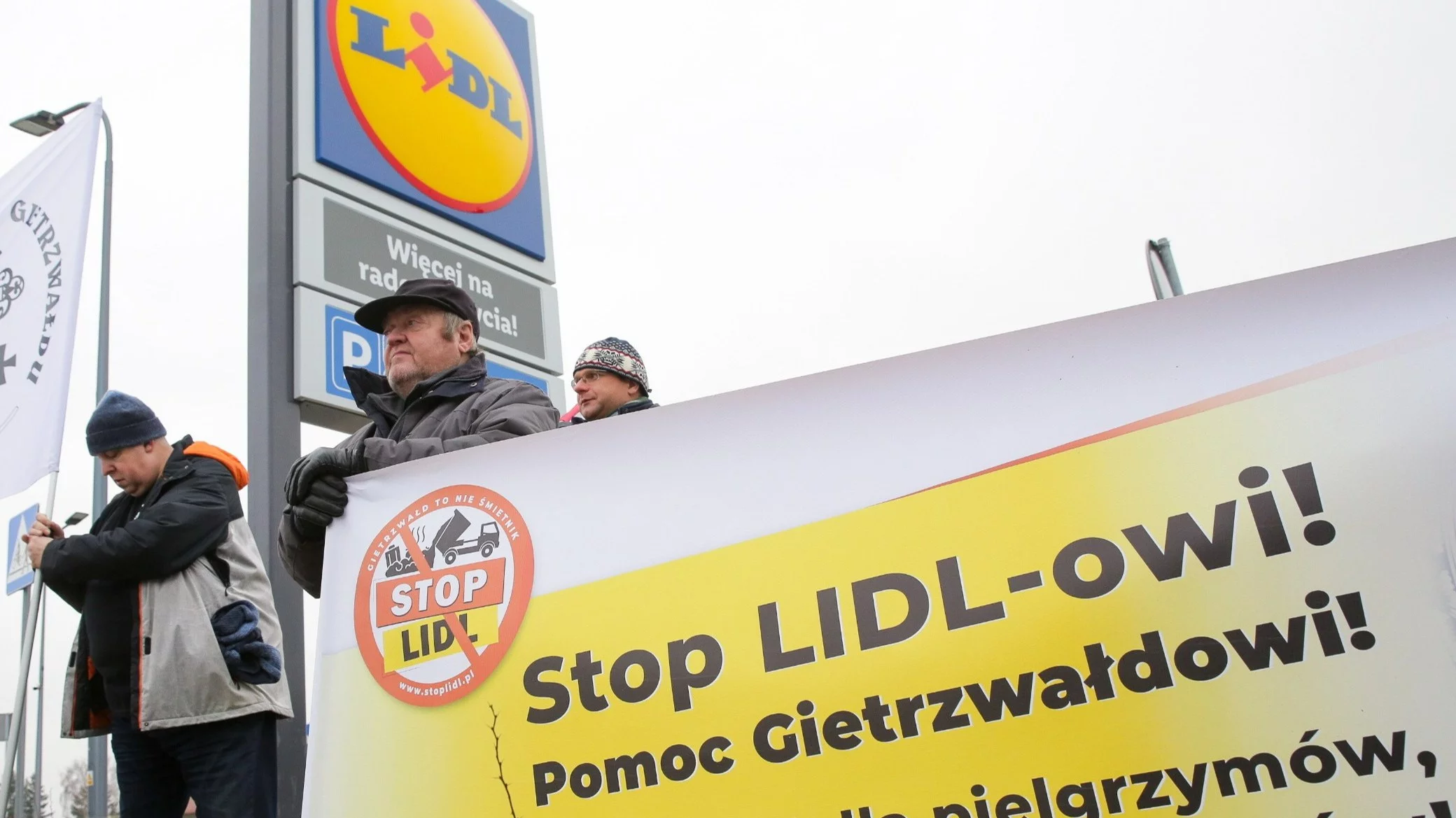 Protest przeciwko budowie centrum logistycznego Lidla