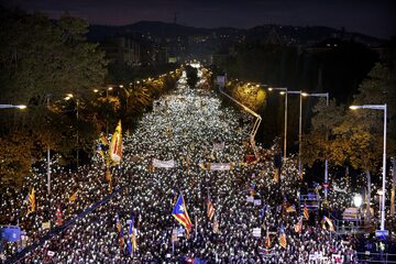 Manifestacja Katalończyków w Barcelonie