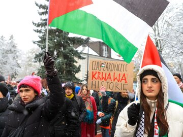 Manifestacja propalestyńska w Warszawie