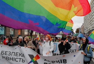 Marsz środowisk LGBT w Kijowie. 2019 rok.