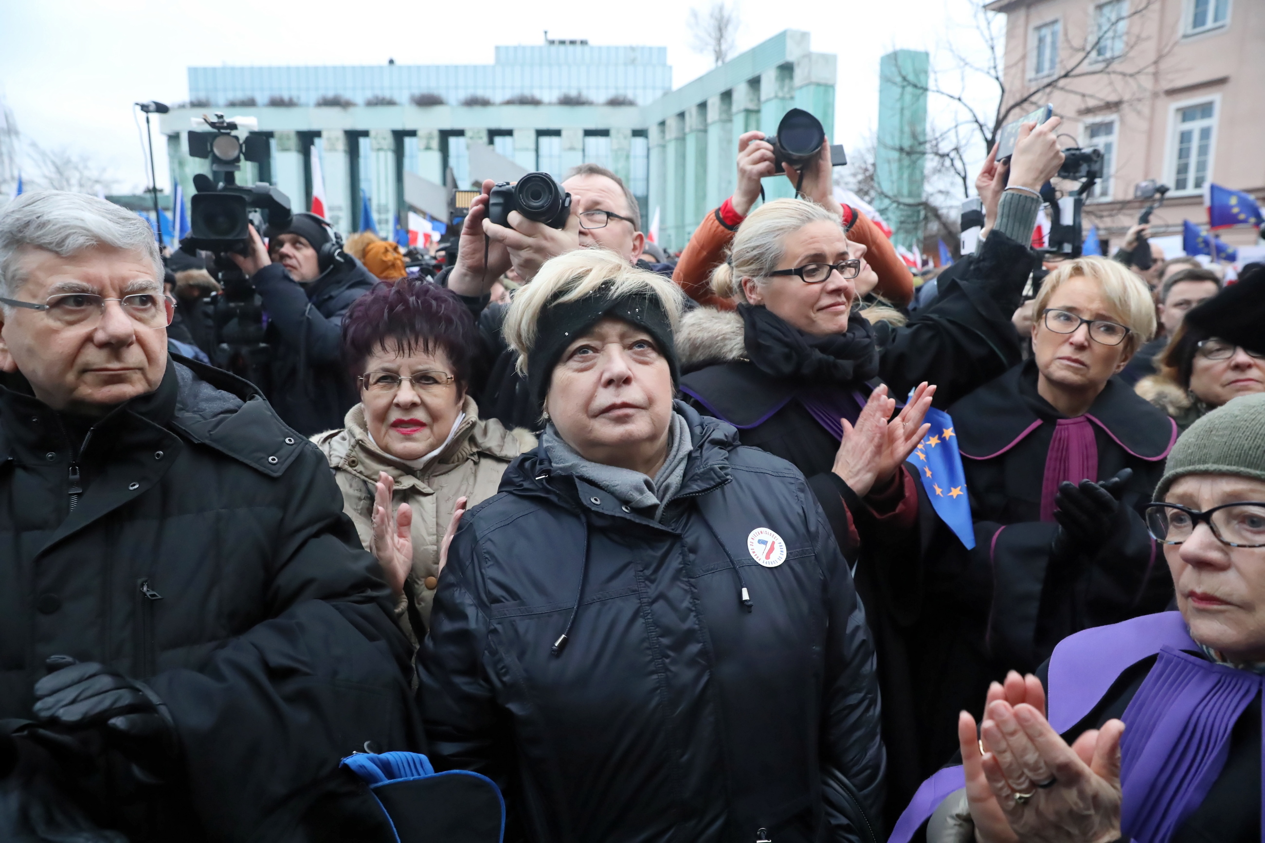 I prezes Sądu Najwyższego Małgorzata Gersdorf (C) podczas "Marszu Tysiąca Tóg"