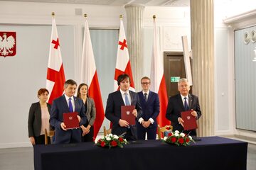 Marszałek Sejmu Marek Kuchciński i przewodniczący gruzińskiego parlamentu Irakli Kobakhidze