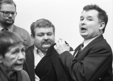 Marzec 1993 r. Tadeusz Kopczyński obok Jarosława Kaczyńskiego