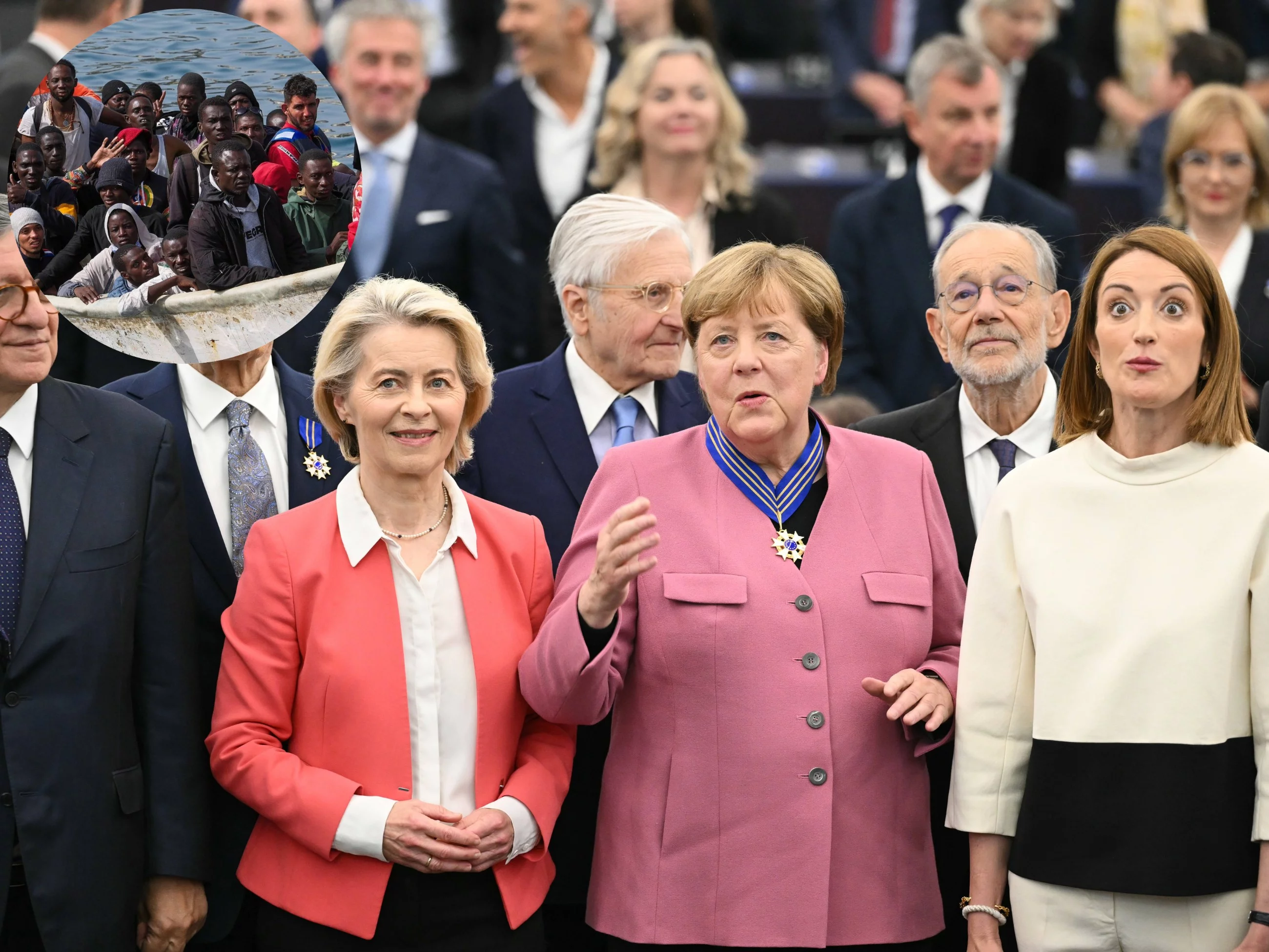 U. von der Leyen, A. Merkel, A. Metsola