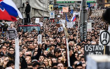 Masowe protesty w Bratysławie