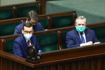 Mateusz Morawiecki i Piotr Gliński w Sejmie