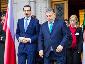 Mateusz Morawiecki i Viktor Orban podczas spotkania w Warszawie
