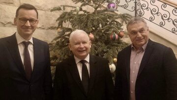 Mateusz Morawiecki, Jarosław Kaczyński i Viktor Orban