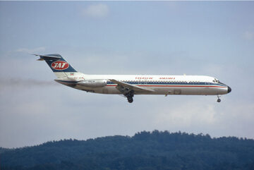 McDonnell Douglas DC-9 linii lotniczych JAT. Maszyna tego typu uległa katastrofie w Srbskiej Kamenicy.