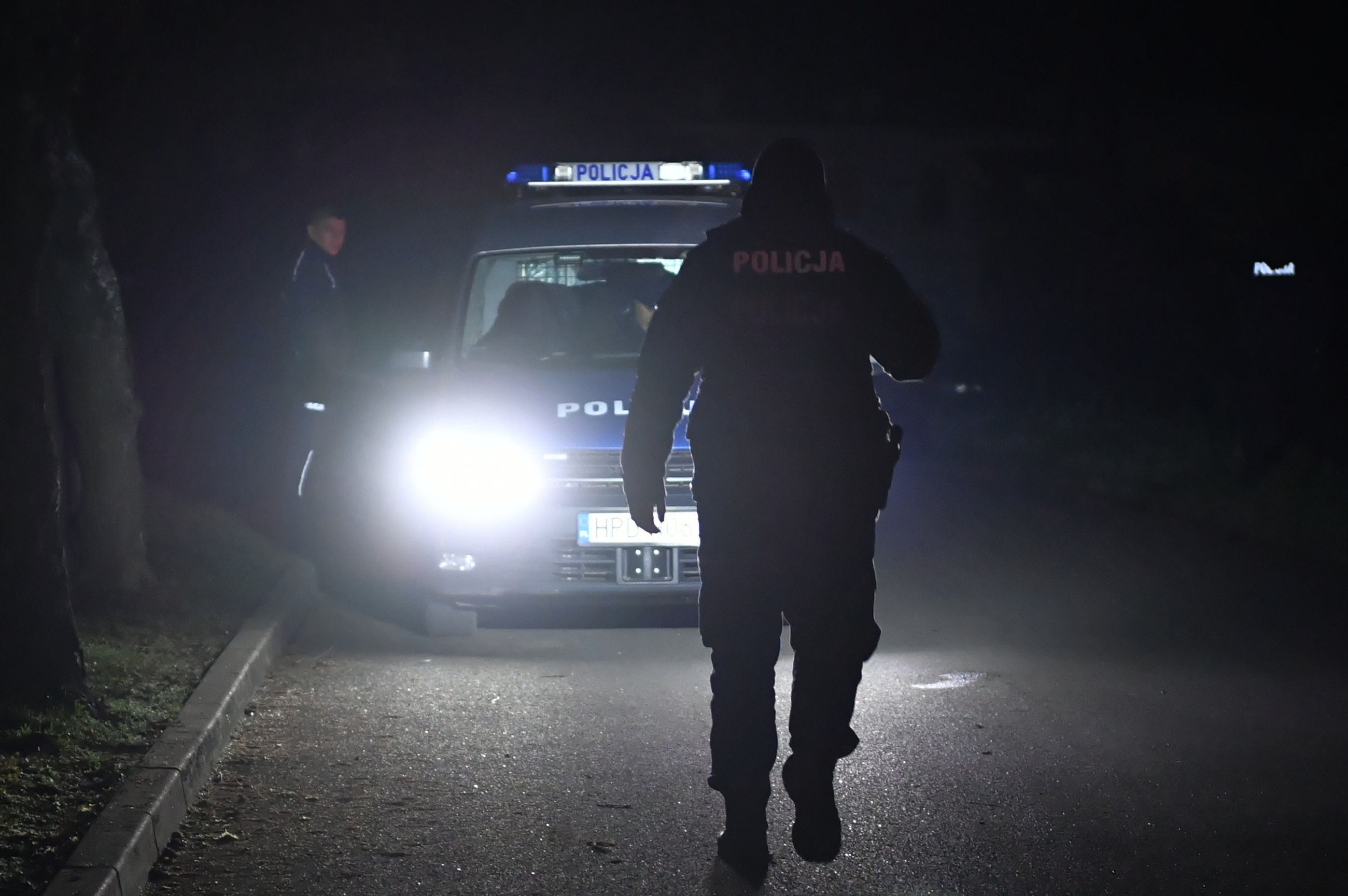 Policja na terenie miejscowości Przewodów w woj. lubelskim.