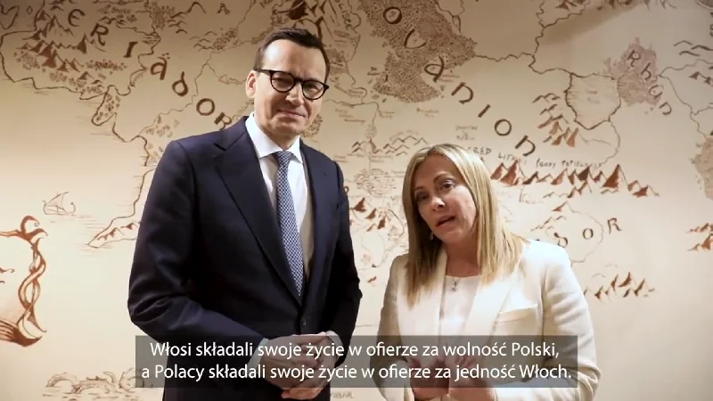 Premierzy Polski i Włoch - Mateusz Morawiecki i Giorgia Meloni