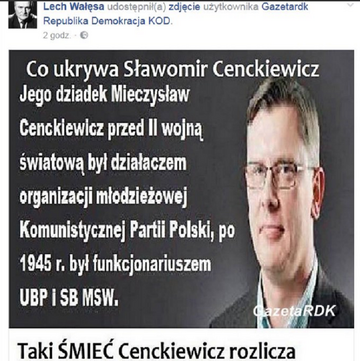 Mem zamieszczony na Facebooku Lecha Wałęsy