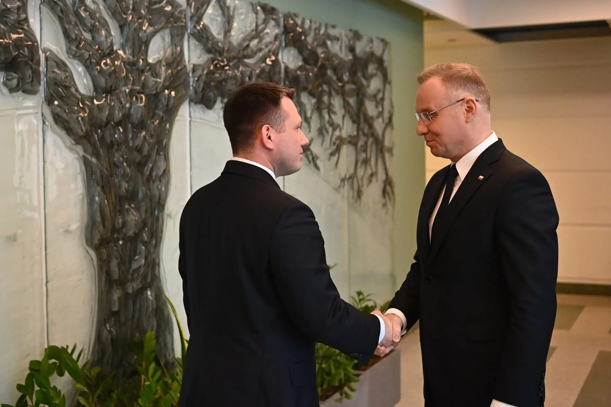 Sławomir Mentzen i prezydent Andrzej Duda