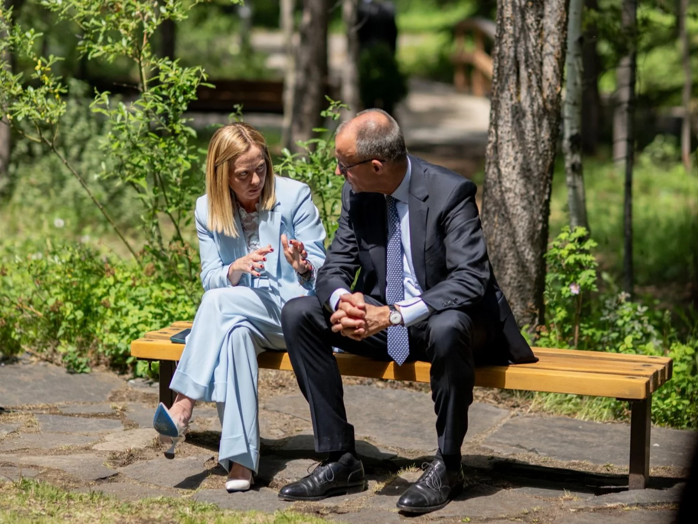 Premier Włoch Giorgia Meloni i kanclerz Niemiec Friedrich Merz