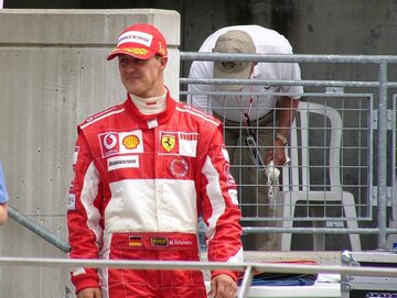 Michael Schumacher podczas GP w Stanach Zjednoczonych w 2005 r.