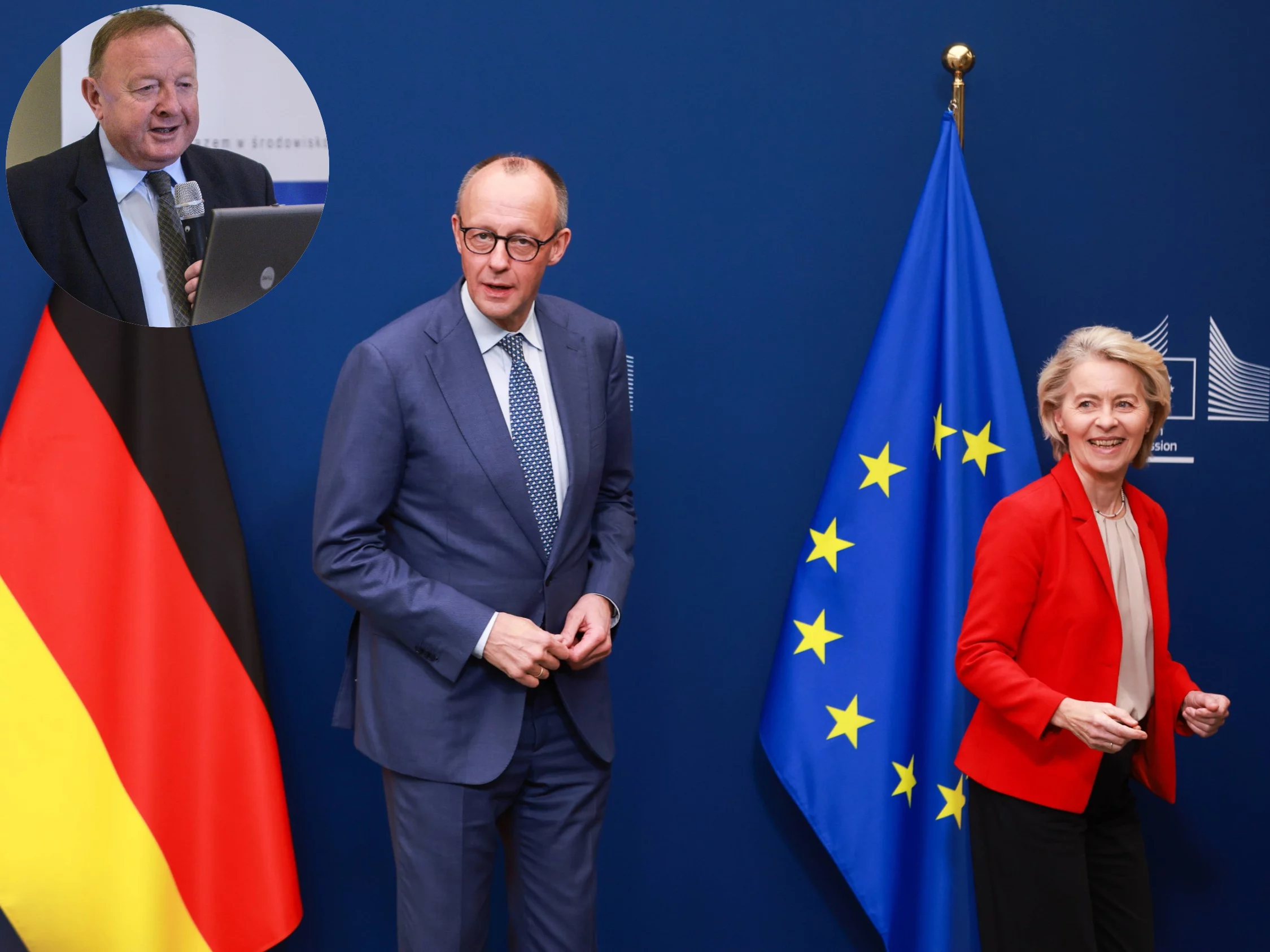 Czołowi niemieccy politycy: Kanclerz Friedrich Merz i przewodnicząca Komisji Europejskiej Ursula von der Leyen