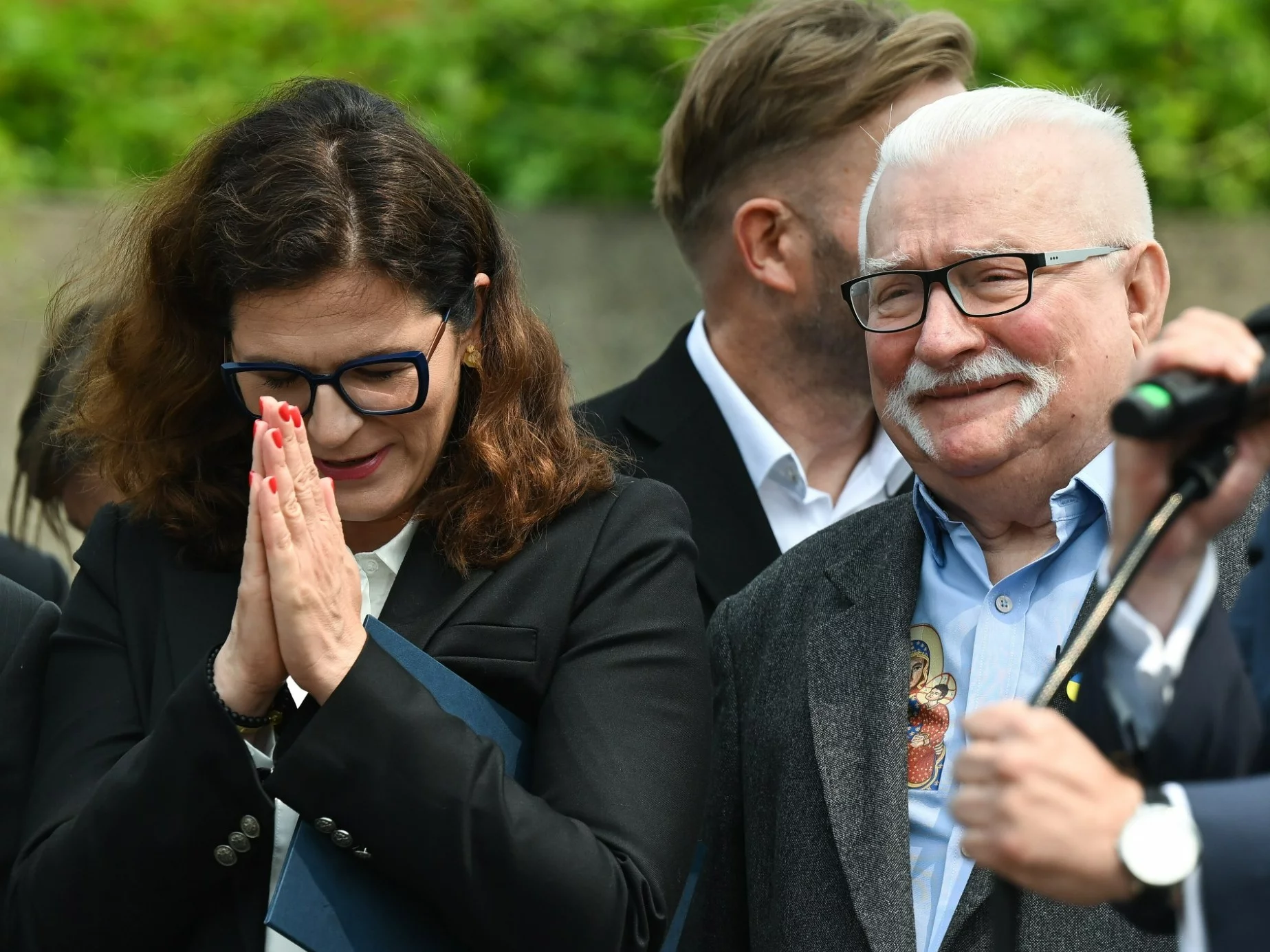 Prezydent Gdańska Aleksandra Dulkiewicz, były prezydent Lech Wałęsa