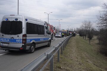 Miejsce wypadku na ulicy Bagiennej w Katowicach