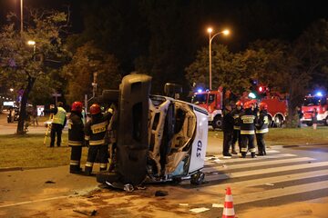 Miejsce wypadku w Warszawie