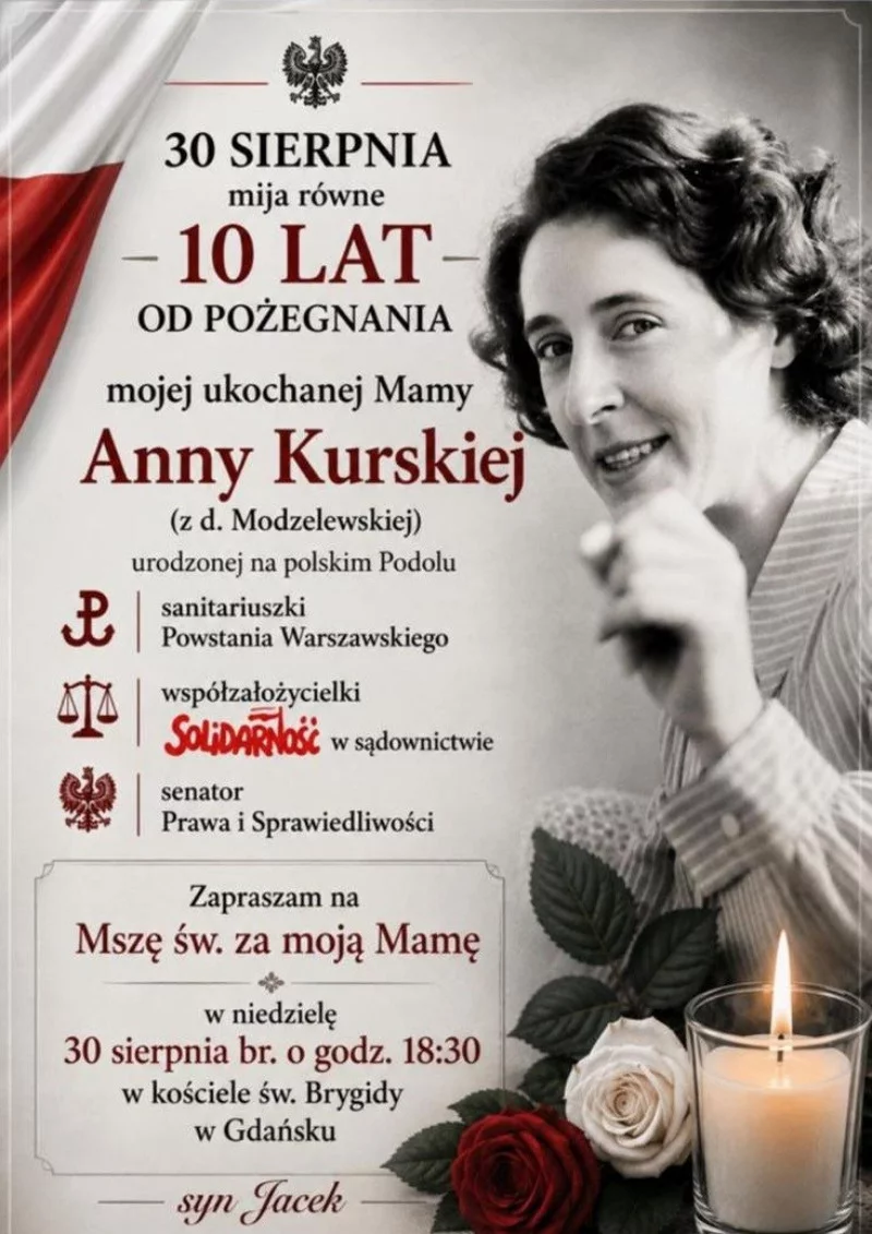 Msza św. w intencji Anny Kurskiej