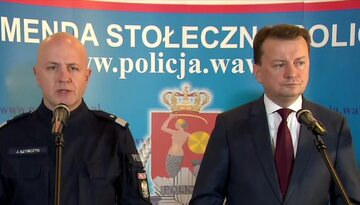 Minister Mariusz Błaszczak i komendant główny policji Jarosław Szymczyk