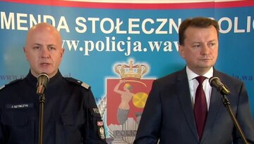 Minister Mariusz Błaszczak i komendant główny policji Jarosław Szymczyk