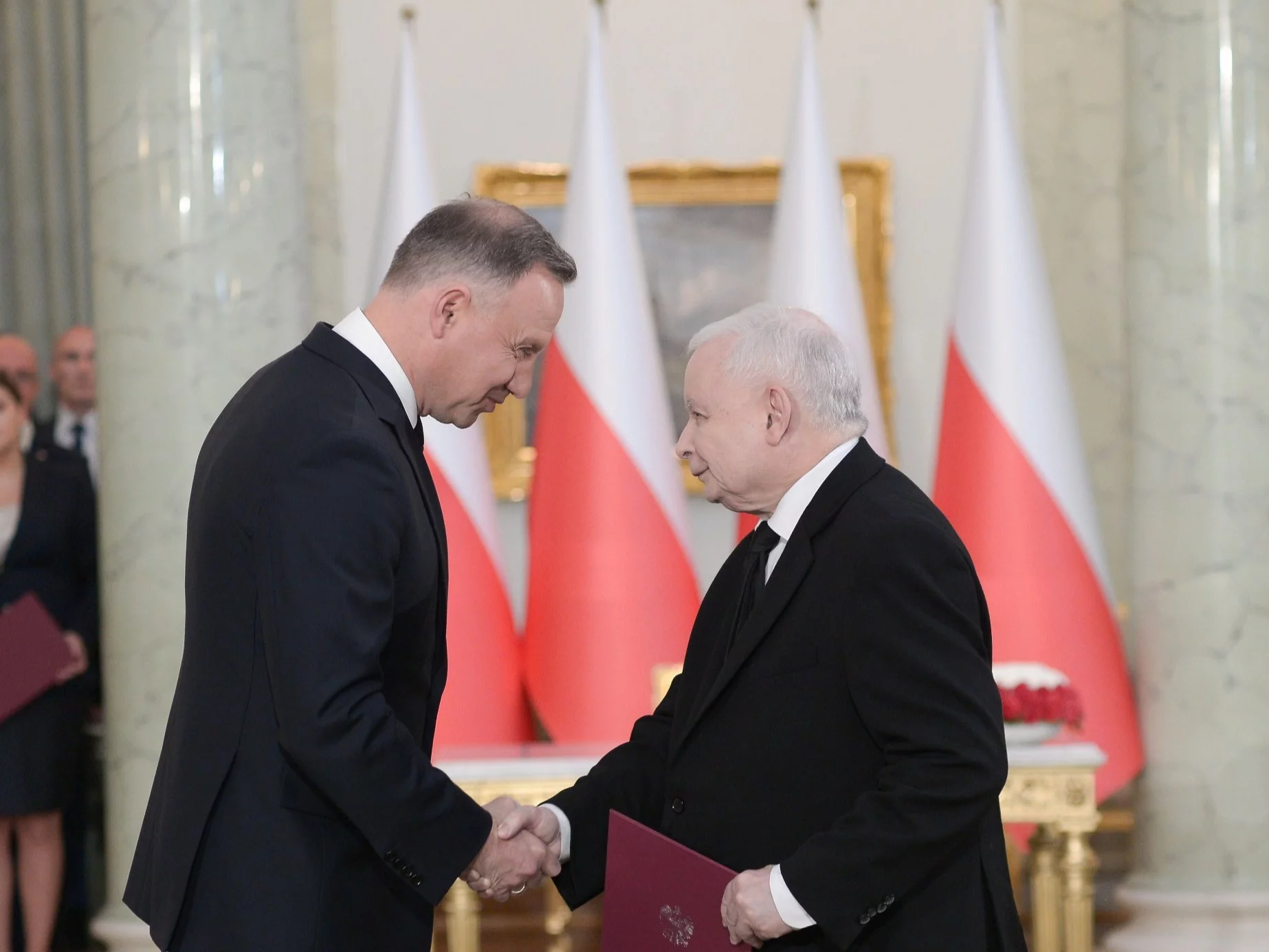 Były prezydent Andrzej Duda i prezes Prawa i Sprawiedliwości Jarosław Kaczyński