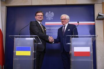 Minister spraw zagranicznych RP Jacek Czaputowicz i minister spraw zagranicznych Ukrainy Dmytro Kuleba