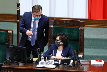Minister sprawiedliwości Zbigniew Ziobro i marszałek Sejmu Elżbieta Witek