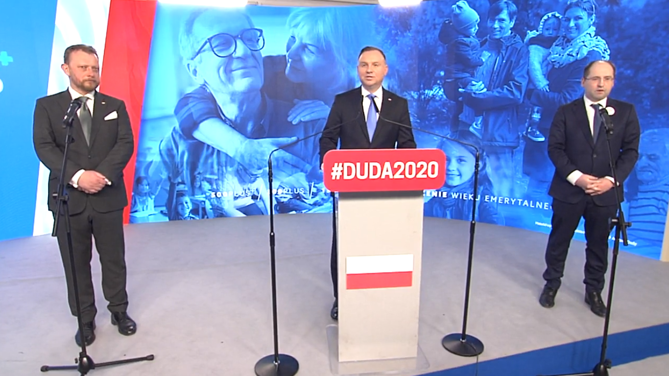 Konferencja prasowa prezydenta Andrzeja Dudy