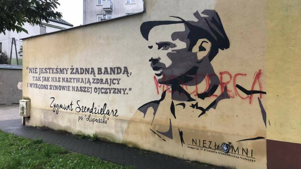 Zniszczony mural w Mińsku Mazowieckim