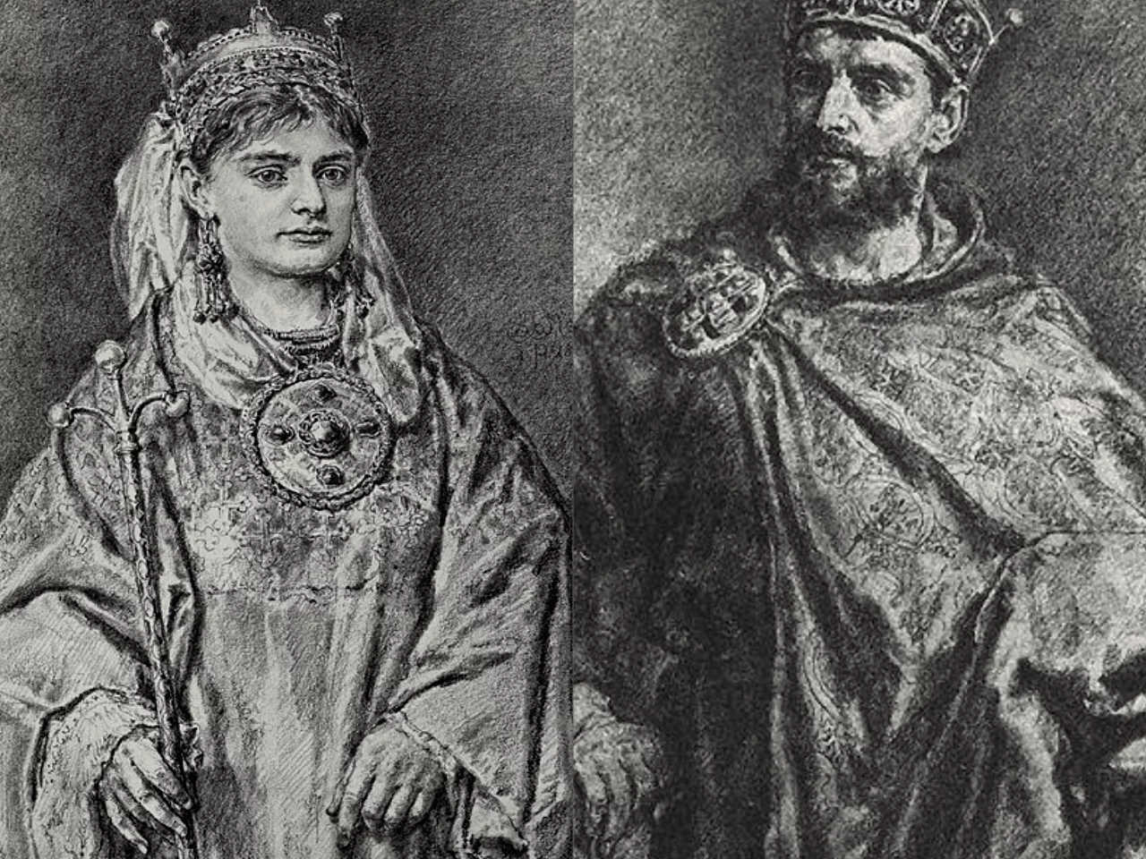 Mieszko II i Rycheza według Jana Matejki