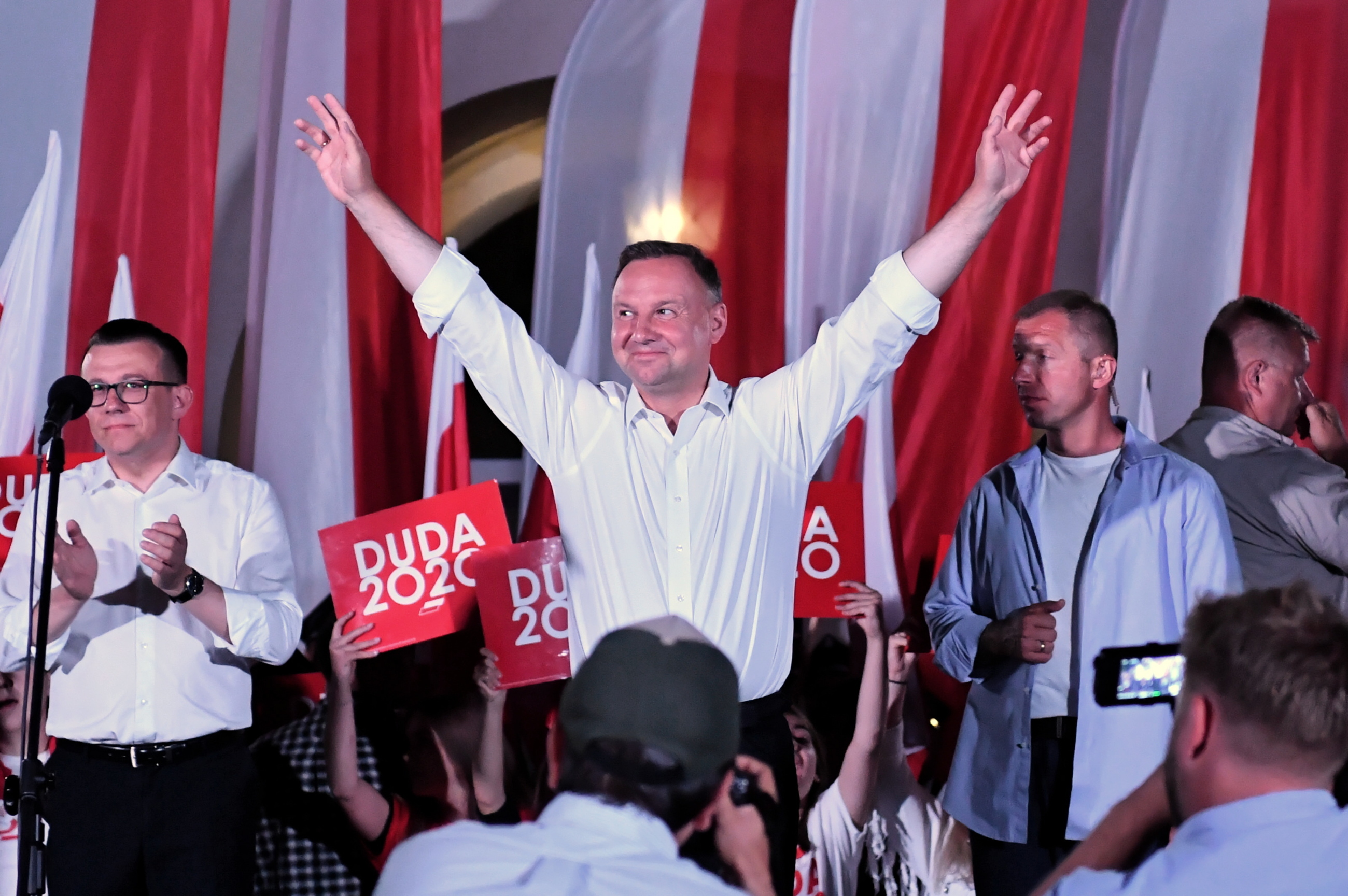 Prezydent Andrzej Duda podczas finału kampanii wyborczej w Zamościu