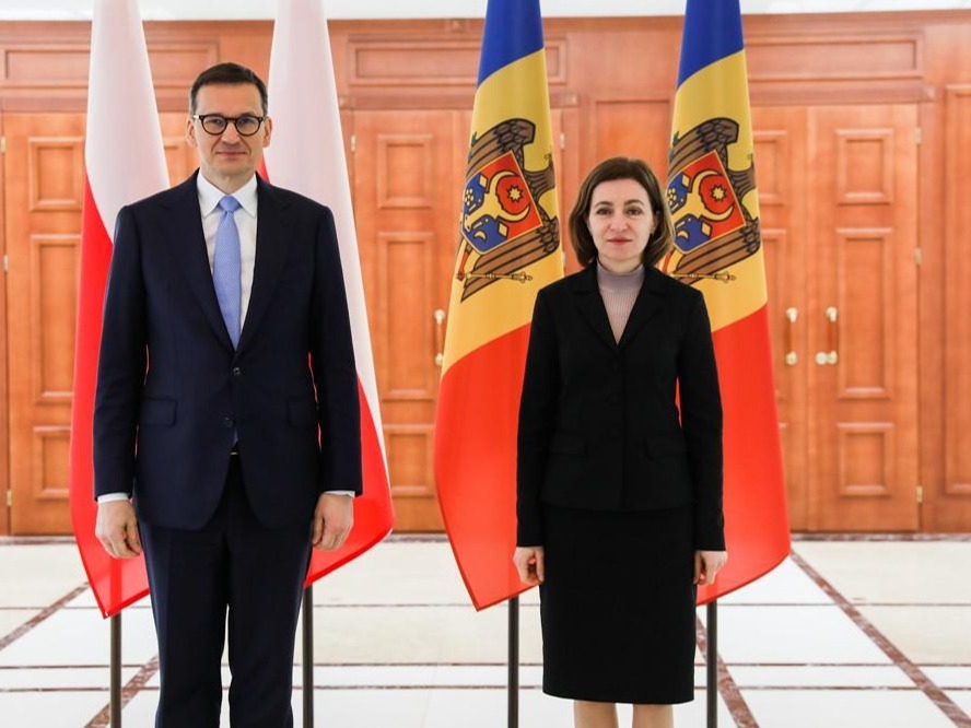 Premier Mateusz Morawiecki i prezydent Mołdawii Maia Sandu