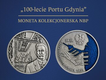 Moneta kolekcjonerska NBP „100-lecie Portu Gdynia”