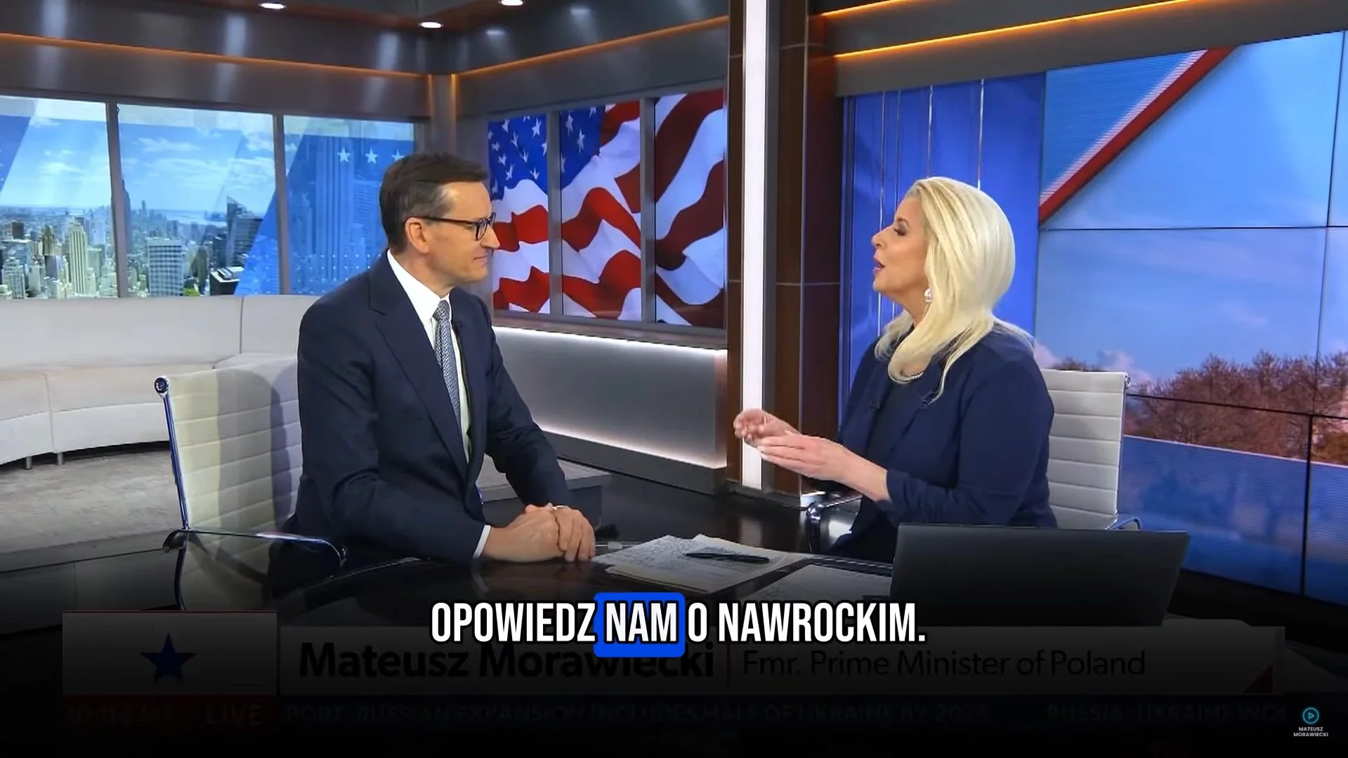 Morawiecki w amerykańskiej TV. "Nawrocki to patriota, republikanin"